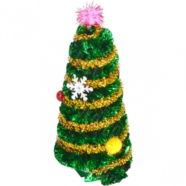 ЕЛОЧКА КОНУСНАЯ С УКРАШЕНИЯМИ 7×16 СМ