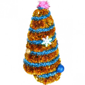 ЕЛОЧКА КОНУСНАЯ С УКРАШЕНИЯМИ 7×16 СМ