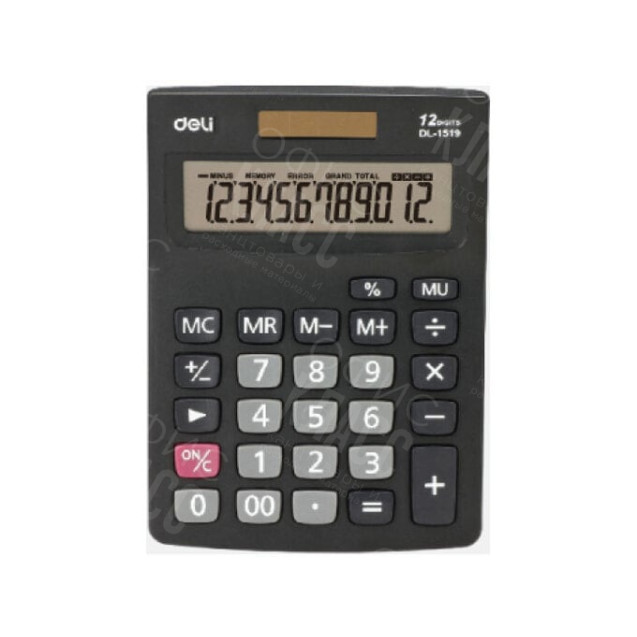КАЛЬКУЛЯТОР DELI DL-1519A (12Р,ДВ.ПИТ)