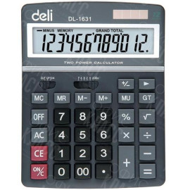 КАЛЬКУЛЯТОР DELI DL-1631 (12 РАЗРЯДОВ ДВОЙНОЕ ПИТАНИЕ)