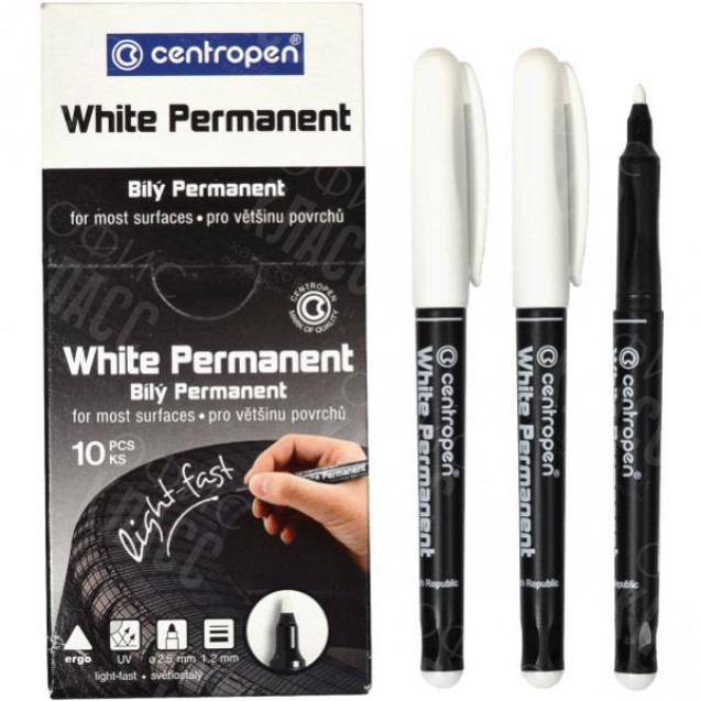 МАРКЕР ПЕРМАНЕНТНЫЙ НА ВОДНОЙ ОСНОВЕ CENTROPEN 2686 1,0ММ. БЕЛЫЙ