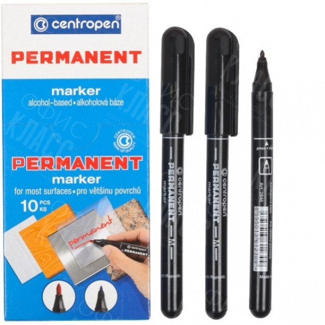 МАРКЕР ПЕРМАНЕНТНЫЙ СПИРТОВОЙ CENTROPEN 2846 ЧЕРНЫЙ