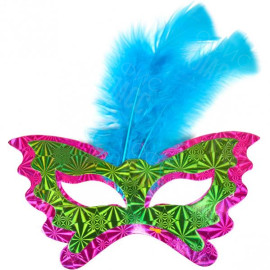 МАСКА 3  D ГОЛОГРАММА С ПЕРЬЯМИ