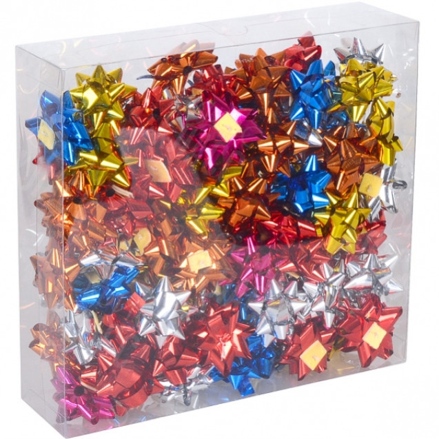 НАБОР БАНТОВ ПОДАРОЧНЫХ 4 СМ ЦВЕТНЫЕ 95  ШТ