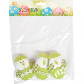 НАБОР ДЕКОРАТИВНЫЙ «3  ШТ ЦЫПЛЕНОК - ЯЙЦО»  ПЛАСТИК 190–0099  A