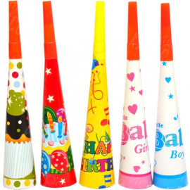 НАБОР ДУДОЧЕК КУПОЛ «С ДНЕМ РОЖДЕНИЯ»  6 ШТУК 10–54