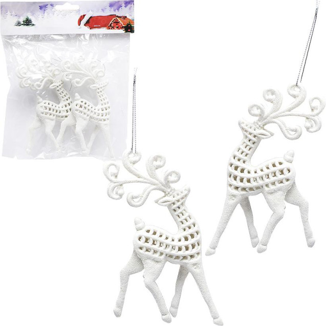 НАБОР ЕЛОЧНЫХ УКРАШЕНИЙ 2ШТ "ОЛЕНЬ" 15*9*2,5СМ HL2255