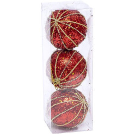 НАБОР ИГРУШЕК ЕЛОЧНЫХ 3ШТ "ШАРЫ" 8СМ 2021-53