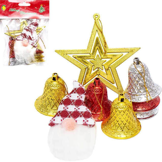НАБОР НОВОГОДНИХ ПОДВЕСНЫХ УКРАШЕНИЙ 8ШТ HL23AF-823