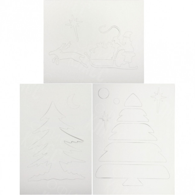 НАБОР НОВОГОДНИХ ТРАФАРЕТОВ, 8 ЛИСТОВ А3–5  /13–42