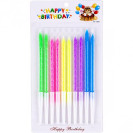 НАБОР СВЕЧЕЙ ДЛЯ ТОРТА «НЕОНОВЫЕ»  10 ШТУК ДЛИННЫЕ МИКС 10–93