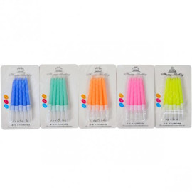 НАБОР СВЕЧЕЙ ДЛЯ ТОРТА 10–90 НЕОНОВЫЕ 10 ШТУК