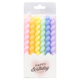 НАБОР СВЕЧЕЙ ДЛЯ ТОРТА 6ШТ СПИРАЛЬ ЦВЕТНАЯ TL-1047