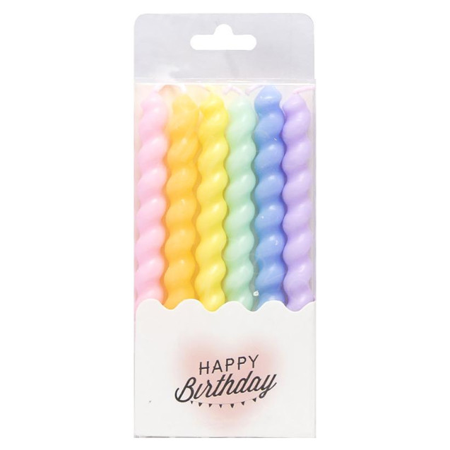 НАБОР СВЕЧЕЙ ДЛЯ ТОРТА 6ШТ СПИРАЛЬ ЦВЕТНАЯ TL-1047