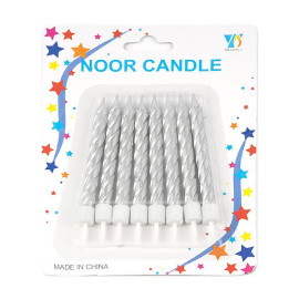 НАБОР СВЕЧЕЙ ДЛЯ ТОРТА"СЕРЕБРО" СПИРАЛЬ 8772