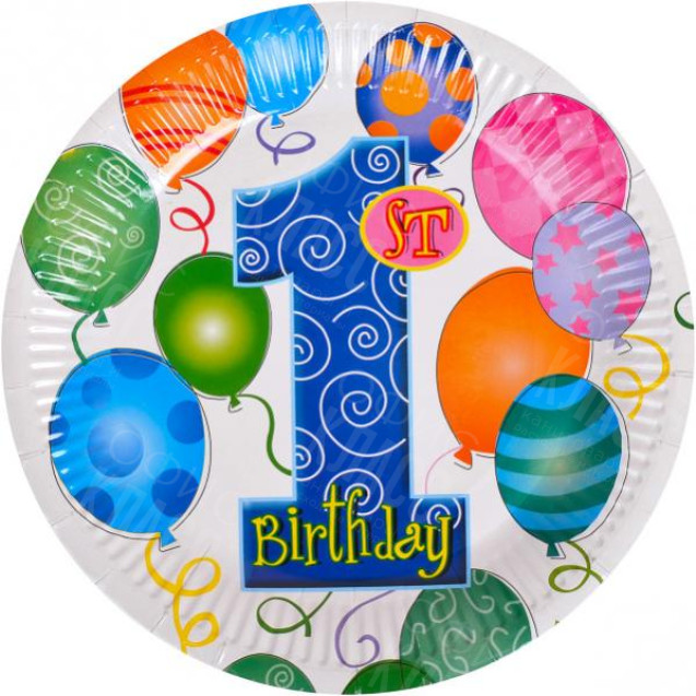 НАБОР ТАРЕЛОК 23  СМ «С ДНЕМ РОЖДЕНИЯ»  10 ШТУК 10–44