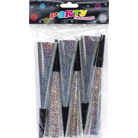 НАБОР ТРУБОЧКА-СВИСТОК ФОЛЬГИРОВАННАЯ 20СМ 6 ШТУК 1698-4