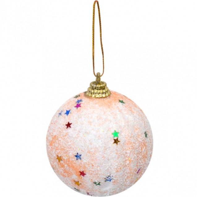 НАБОР ШАРОВ 6  ШТУК «БЕЛЫЙ С ЗВЕЗДОЧКАМИ»  D6 12–96