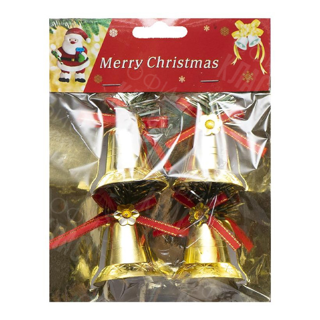 НАБОР-УКРАШЕНИЕ "КОЛОКОЛЬЧИК" 4ШТ 1045-214 ЗОЛОТО ПЛАСТИК