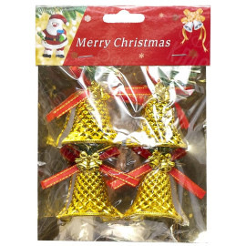 НАБОР-УКРАШЕНИЕ "КОЛОКОЛЬЧИК" 4ШТ 1075-214 ЗОЛОТО ПЛАСТИК