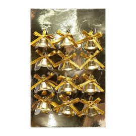 НАБОР-УКРАШЕНИЕ "КОЛОКОЛЬЧИК" С БАНТИКОМ 12ШТ МЕТАЛЛ ААА23093