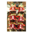 НАБОР-УКРАШЕНИЕ "КОЛОКОЛЬЧИК" С ДЕКОРОМ 6ШТ 1037-34 КРАСНЫЙ ПЛАСТИК