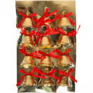 НАБОР-УКРАШЕНИЕ «КОЛОКОЛЬЧИК»  С БАНТИКОМ 12  ШТ ЗОЛОТОЙ МЕТАЛЛ 12–157