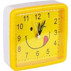 НАСТОЛЬНЫЕ ЧАСЫ - БУДИЛЬНИК 8898/Х2-10 "СМАЙЛ КВАДРАТ" 10,5*10,5*3,8СМ