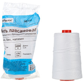 НИТЬ ДЛЯ ПРОШИВКИ ДОКУМЕНТОВ OFFICESPACE, ЛАВСАНОВАЯ, D0,7ММ, 1000 М, ЛШ-170, БЕЛАЯ