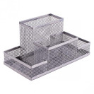 ОРГАНАЙЗЕР НАСТОЛЬНЫЙ МЕТАЛЛИЧЕСКИЙ "СЕТКА" 3683-S СЕРЕБРО 4 ОТДЕЛЕНИЯ 20Х10Х10СМ