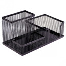 ОРГАНАЙЗЕР НАСТОЛЬНЫЙ МЕТАЛЛИЧЕСКИЙ "СЕТКА" 3689-В ЧЕРНЫЙ 3 ОТДЕЛЕНИЯ 20Х10Х10СМ