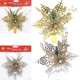 ВЕРХУШКА "СНЕЖИНКА" 19,5*19,5СМ С ДЕКОРОМ CHH23011