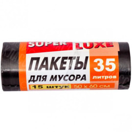 ПАКЕТ ДЛЯ МУСОРА ПРОЧНЫЙ 50Х60 35 ЛИТРОВ 15 ШТУК