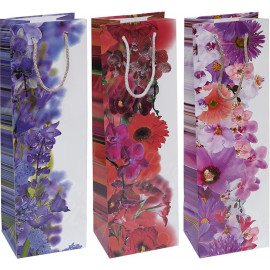 ПАКЕТ ЦВЕТНОЙ "БУТЫЛКА - МИКС ЦВЕТЫ" 12Х39Х9 СМ 7005