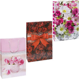 ПАКЕТ ЦВЕТНОЙ БОЛЬШОЙ "БУКЕТ" ВЕРТИКАЛЬНЫЙ 39Х25Х8СМ 5047