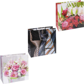 ПАКЕТ ЦВЕТНОЙ КВАДРАТ "МИКС" 24Х24Х10 СМ 4028