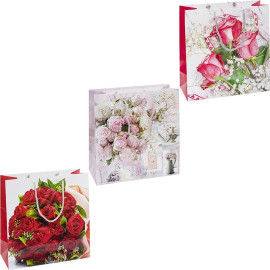 ПАКЕТ ЦВЕТНОЙ КВАДРАТ "ЦВЕТЫ" 24Х24Х10 СМ 4032