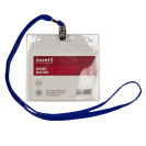 БЕЙДЖ ГОРИЗОНТАЛЬНЫЙ AXENT 4504-A НА ШНУРКЕ, 100X80 ММ, ПРОЗРАЧНЫЙ