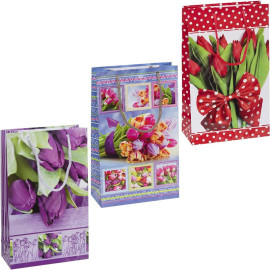 ПАКЕТ ЦВЕТНОЙ СРЕДНИЙ "БУКЕТ" 27Х16Х7 СМ 3011
