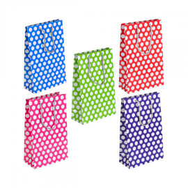 ПАКЕТ ЦВЕТНОЙ СРЕДНИЙ "ГОРОХ" 27Х16Х7 СМ 3010