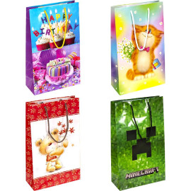 ПАКЕТ ЦВЕТНОЙ СРЕДНИЙ "ДЕТСКИЙ" 27Х16Х7 СМ 3018