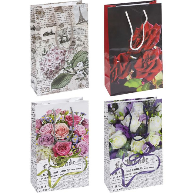 ПАКЕТ ЦВЕТНОЙ СРЕДНИЙ "ЦВЕТОЧНЫЙ МИКС" 27Х16Х7 СМ 3012