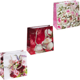 ПАКЕТ ЦВЕТНОЙ ЧАШКА "ЦВЕТЫ" 16Х16Х7 СМ 2001