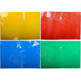 ПАПКА А4 КНОПКА КОНВЕРТ ПЛАСТИКОВАЯ НЕОН 17 МИКРОН