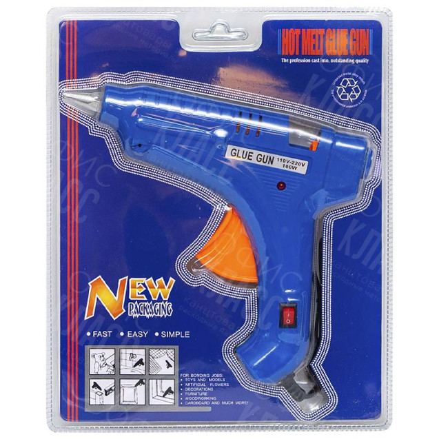 ПИСТОЛЕТ ДЛЯ СУХОГО КЛЕЯ JQ10036-100W D-1,1СМ, 19,5*17*4СМ