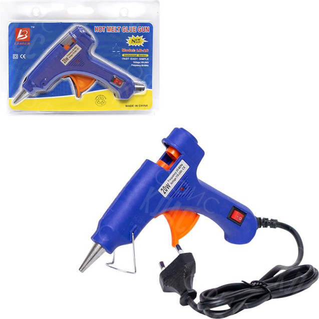 ПИСТОЛЕТ ДЛЯ СУХОГО КЛЕЯ LB-A6-20W D-0,7СМ, 13*11*2,5СМ