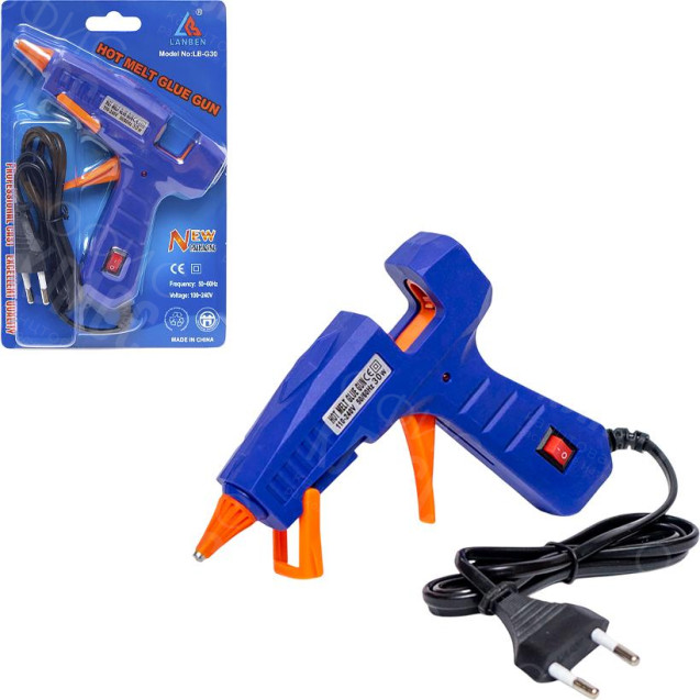 ПИСТОЛЕТ ДЛЯ СУХОГО КЛЕЯ LB-G30-30W D-0,7СМ 13,5*12*3СМ