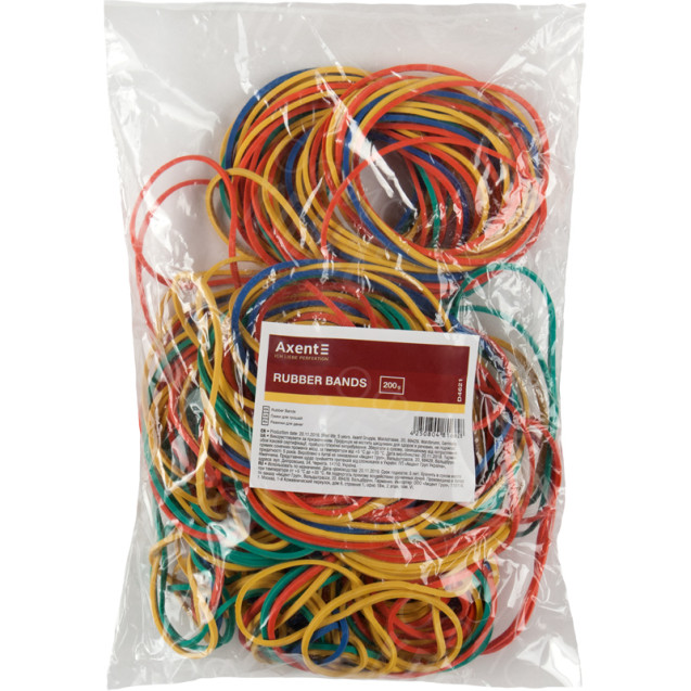 РЕЗИНКИ ДЛЯ ДЕНЕГ AXENT DELTA D4621, 200 Г, ЦВЕТНЫЕ