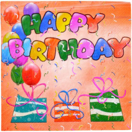 САЛФЕТКИ «С ДНЕМ РОЖДЕНИЯ»  20 ШТУК 10–47