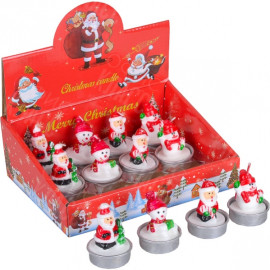 СВЕЧА НОВОГОДНЯЯ «ДЕД МОРОЗ, СНЕГОВИК»  5 СМ 12 ШТ L12–3  /10–81